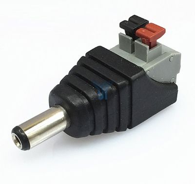 Роз'єм для підключення живлення DC-M (D 5,5x2,1мм) з клемами під ручний зажим під кабель (Black Plug), Q100 YT-DC-M фото
