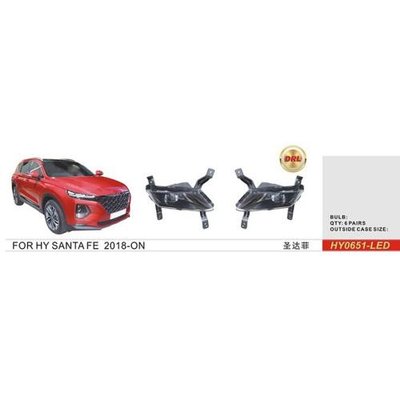 Фары доп.модель Hyundai Santa Fe/2017-21/HY-0651LED/DRL (HY-0651LED) HY-0651LED фото