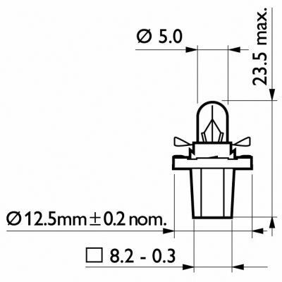 Лампа розжарювання BAX8,5d/2Black12V 1.2W BAX8,5d/2 black (вир-во Philips) 12598CP фото товару