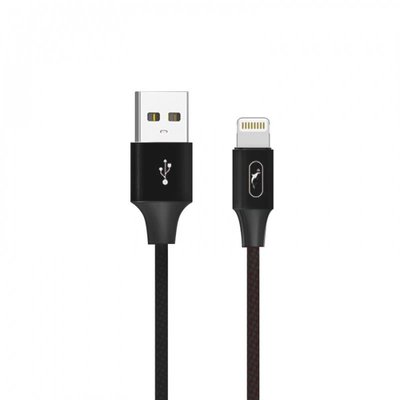 Кабель SkyDolphin S55L Neylon USB - Lightning (M/M), 1 м, Black (USB-000434) USB-000434 фото