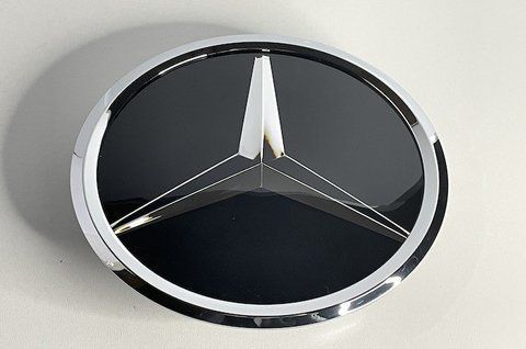 Емблема радіаторної решітки Mercedes 185 mm (хром + чорний) A1648880411 meb013 фото товару