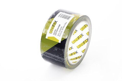 Сигнальна стрічка 50мм*90м жовто-чорна UNIFIX SGL-5090YG фото товару