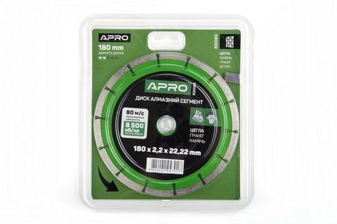 Диск отрезной по бетону 180х2.2х22.22мм (16-18%) Сегмент APRO 830063 фото товара