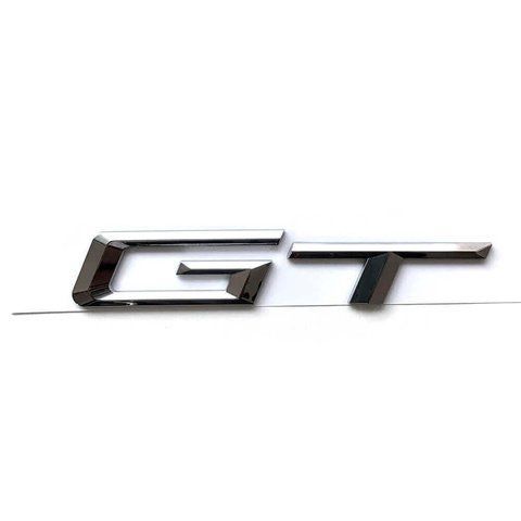 Эмблема шильдик логотип значок надпись GT крышки багажника BMW GT (БМВ) 120*30мм(Серый Хром) bmw069 фото товара