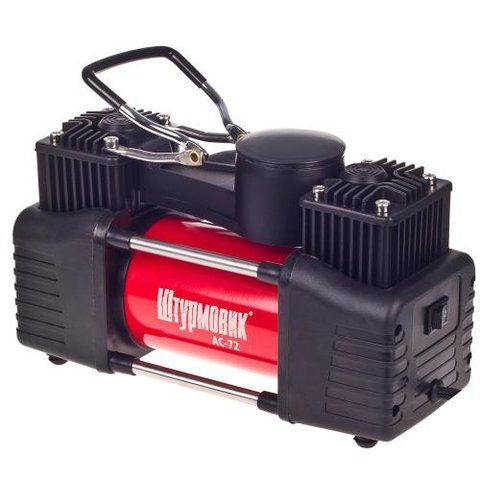 Компресор "Штурмовик" AC-72 150psi/25Amp /90л/2 циліндра /шланг 5,0м/клеми (AC-72) AC-72 фото товару