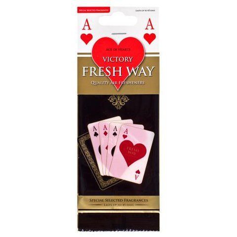 Ароматизатор сухий "листочок" Fresh Way Fresh Way / "Four of a kind ACES" Heart (100/1200) ACE 02 фото товару