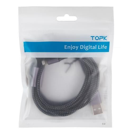 TOPK 3 в 1 USB - Micro USB/Apple/Type C/ 3A (Grey) (AS10) AS10 фото товару