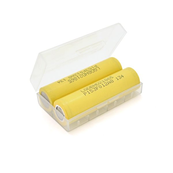 Акумулятор 18650 Li-Ion LG LGDBHE21865, 2500mAh, 20A, 4.2 / 3.6 / 2.5V, Yellow, PVC BOX, 2 шт. в упаковці, ціна за 1 шт LGDBHE21865 фото