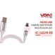 Кабель магнітний Multicolor LED VOIN USB - Micro USB 3А, 2m, (швидка зарядка / передача даних) (VC-1 VC-1602M RB фото 2