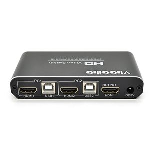 Активний VEGGIEG V-H201 KVM HDMI 2 * 1 спліттер, підтримує 2Kx4K, 30Hz, Black, Box 19900 фото