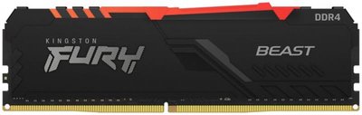 Модуль пам`ятi DDR4 8GB/3600 Kingston Fury Beast RGB (KF436C17BBA/8) KF436C17BBA/8 фото