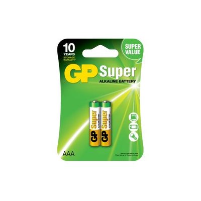 Батарейка GP SUPER ALKALINE 1.5V 24A-U2 лужна, LR03, AAA (4891199000041) 4891199000041 фото