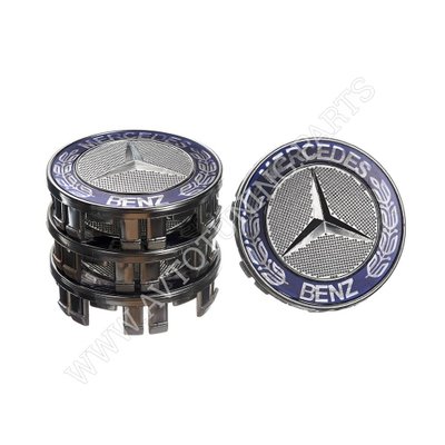 Заглушка колісного диска Mercedes 75x70 сірий ABS пластик (4шт.) з колоском 50034 (50034) 50034 фото