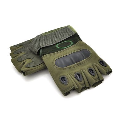 Тактичні рукавички з пластиком, безпалі, розмір XL, Green YT26181 фото