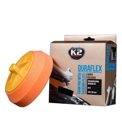 Губка для полірування K2 Duraflex на липучці помаранчева 150 мм х 50 мм (L642) K20548 фото
