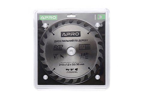Диск пильний по дереву 210х32(30)х24Т APRO 830181 фото товару