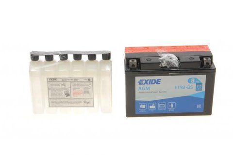 Акумулятор 8Ah-12v Exide AGM (ET9B-BS) (150х70х105) L, EN110 ET9B-BS фото товару