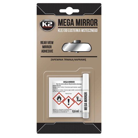 Клей для скла та дзеркал K2 Mega Mirror з активатором прозорий 0,6 мл + 0,5 мл (B110) B110 фото товару