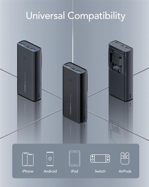 Універсальна мобільна батарея Veger ACE100 10000mAh Black (W1146) (1283126559143) 1283126559143 фото