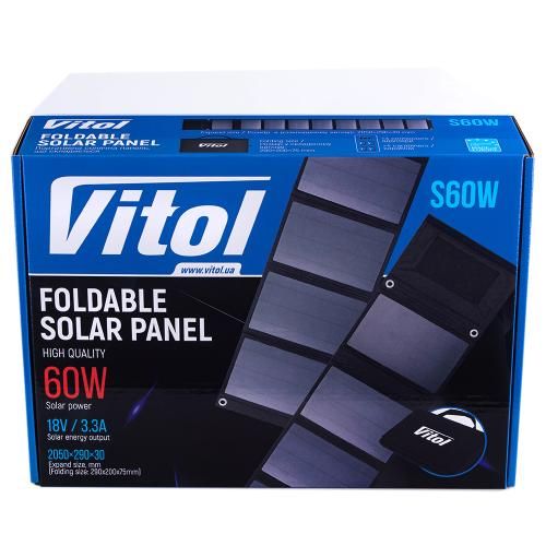 Портативна сонячна панель, складна S60W, 60Вт/18В/3,3А (S60W) S60W фото