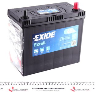 Акумулятор 45Ah-12v Exide EXCELL(234х127х220),R,EN300 Азія тонк.клеми EB456 фото