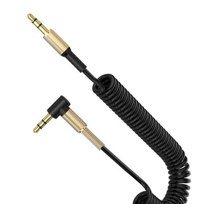 Аудіо-кабель SkyDolphin SR08 Spring Wire 3.5 мм - 3.5 мм (M/M), 1 м, Black (AUX-000062) AUX-000062 фото