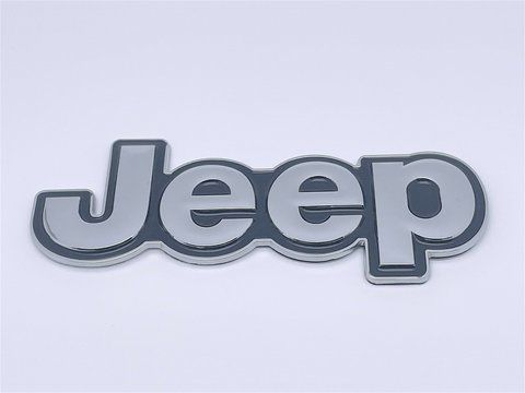 Емблема значок напис Jeep (Джіп) МЕТАЛ Чорний на зад кришка багажника Compass Cherokee (157x55 мм) je032 фото товару