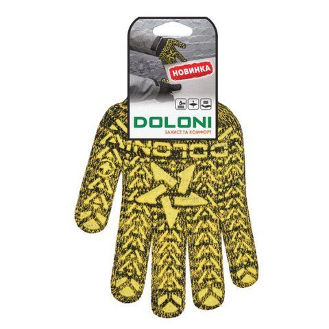 Рукавички DOLONI "Зірка" трикотажні з ПВХ жовті 7 клас/ 10 розмір (5602) 5602 фото товара