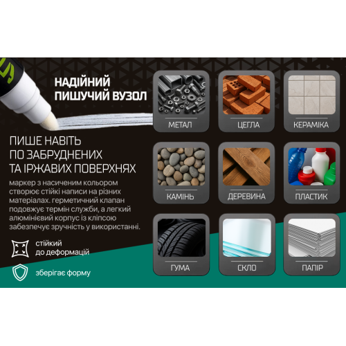 Alloid Pro. Маркер будівельний білий BM-4501W фото товару