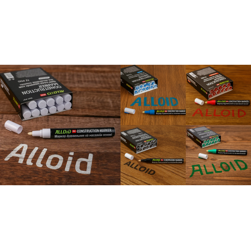Alloid Pro. Маркер будівельний білий BM-4501W фото товару