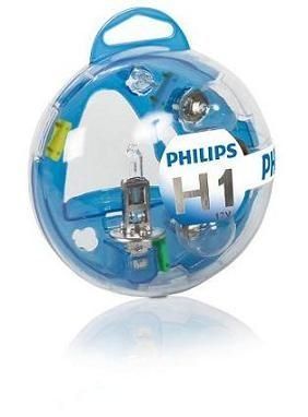 Автолампа Philips H1 12V 5-55W / ESSENTIAL BOX KIT / 1XH1 / 1XP21W / 1XP21/5W / 1XPY21W / 1XW5W + ЗАПОБІЖНИКИ: 1X10A / 1X15A / 1X20A 55717EBKM фото товару