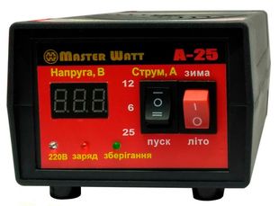 Автоматичне ЗУ для акумулятора MW-AZU12-25A 12V (30-300Ah) (MF,WET,AGM,GEL,CA/CA), 160-240V, Мах струм заряду 25А, напруга заряду 14,7;15,4V MW-AZU12-A25 фото