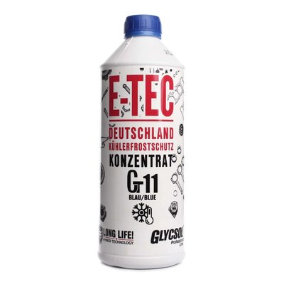 Рідина охолоджуюча E-TEC Glycsol -40 °C G11 синя 1,5 л (4267) 291003 фото