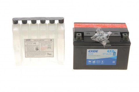 Аккумулятор 9,5Ah-12v Exide AGM (ET12A-BS) (150х87х105) L, EN130 ET12A-BS фото товара