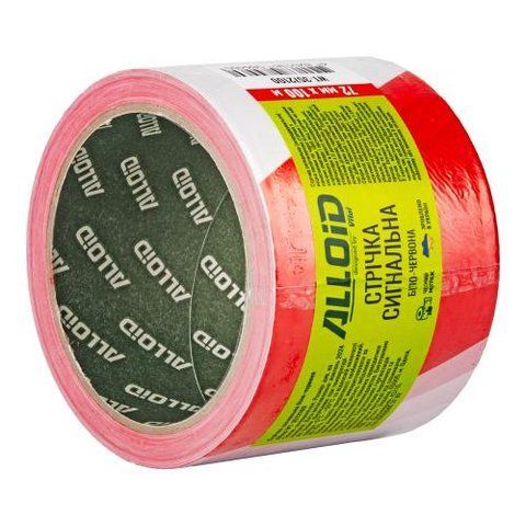 Стрічка сигнальна 72мм х 100м, 35мкм Alloid (WT-3572100) WT-3572100 фото товару