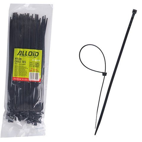 Хомут пластиковий Alloid 3.6 х 250 100 шт./уп. чорний (PC-36250 B) PC-36250 B фото товару