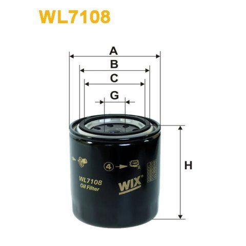 Фільтр оливи Asia Motors Rocsta; Ford Econovan; Hyundai Exel, Sonata; Isuzu Fargo, Gem Wix Filters (WL7108) WL7108 фото товару
