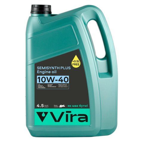 Олива моторна VIRA Semisynthetic Plus 10W-40 4,5 л (VI0357) VI0357 фото товару