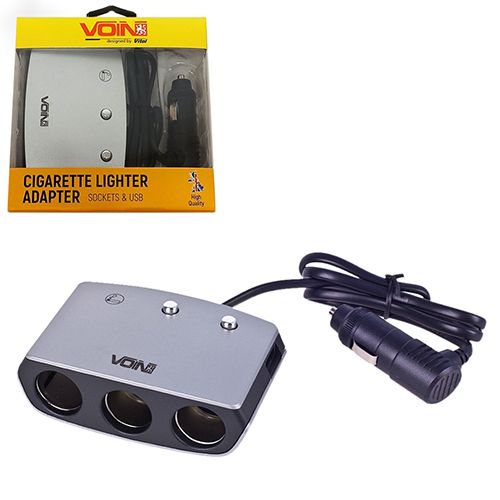 Разветвитель прикуривателя VOIN 3 выхода + 1USB 2400 mA 12/24V SC-3005 провод (SC-3005) SC-3005 фото