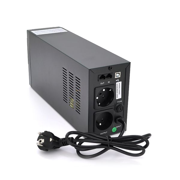 ДБЖ Qoltec QLT800 (480W) Proxima-L, LCD, AVR, 2st, 2xSCHUKO socket, 1x12V9Ah, plastik Case QLT800LCD-53952 фото