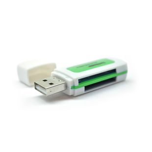 Кардридер універсальний 4в1 MERLION CRD-5GR TF/Micro SD, USB2.0, Green, OEM Q1500 CRD-5GR фото