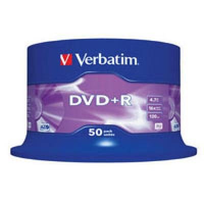 DVD+R 4.7GB VERBATIM Cake Box (43550) 16x, 50шт Silver 43550 фото
