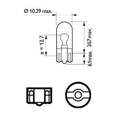 Автолампа Philips W5W 12V 5W W2,1X9,5D / STANDARD / КРАТН. X10 12961CP фото товару