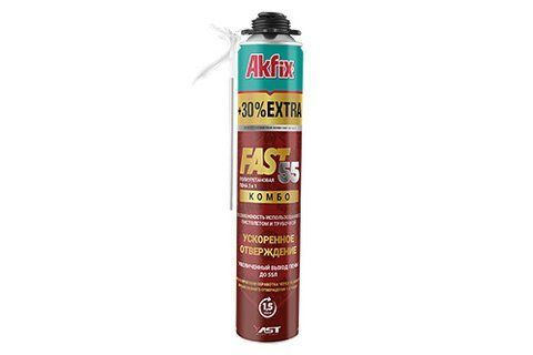 Піна швидкотвердіюча комбо Combo FAST 55л 750мл/850гр Akfix FAST55 фото товару