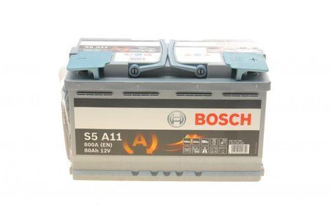 Акумулятор 80Ah-12v BOSCH AGM (S5A11) (315x175x190),R,EN800 0092S5A110 фото товару