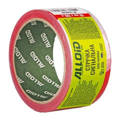 Стрічка сигнальна 48мм х 100м, 35мкм Alloid (WT-3548100) WT-3548100 фото товару