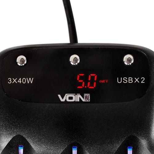 Розгалужувач (подовжувач) прикурювача VOIN 3 виходи + 2USB 2400 mA 12/24V SC-3003 дріт+вольтметр (SC SC-3003 фото