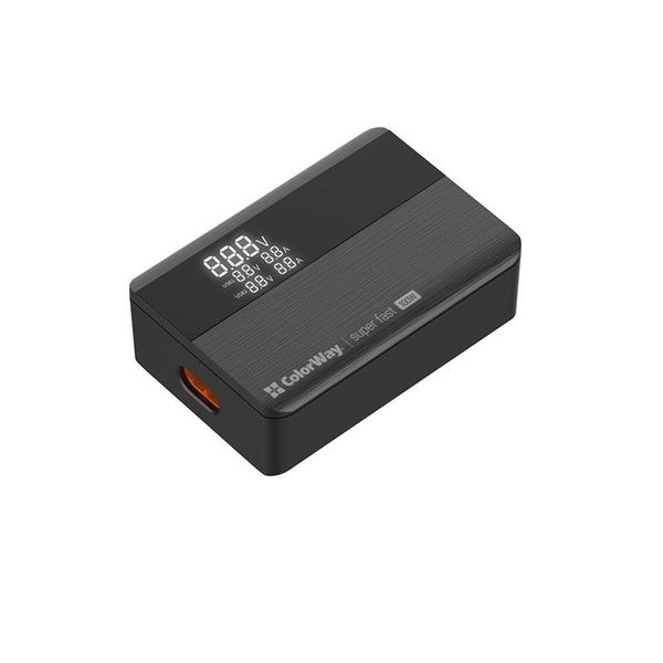 Мережевий зарядний пристрій ColorWay Power Delivery GaN (2USB-A + 2USB TYPE-C) (100W) Black (CW-CHS041PD-BK) CW-CHS041PD-BK фото