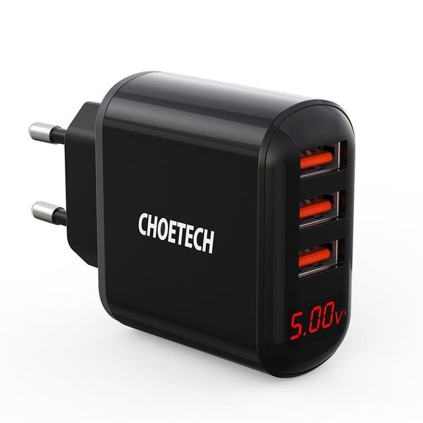 Мережевий зарядний пристрій Choetech (3USBх2.4A) Black (Q5009-EU) Q5009-EU фото