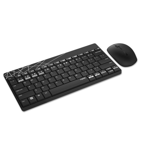 Комплект (клавіатура, мишка) Rapoo 8000M Wireless Black 8000M Black фото